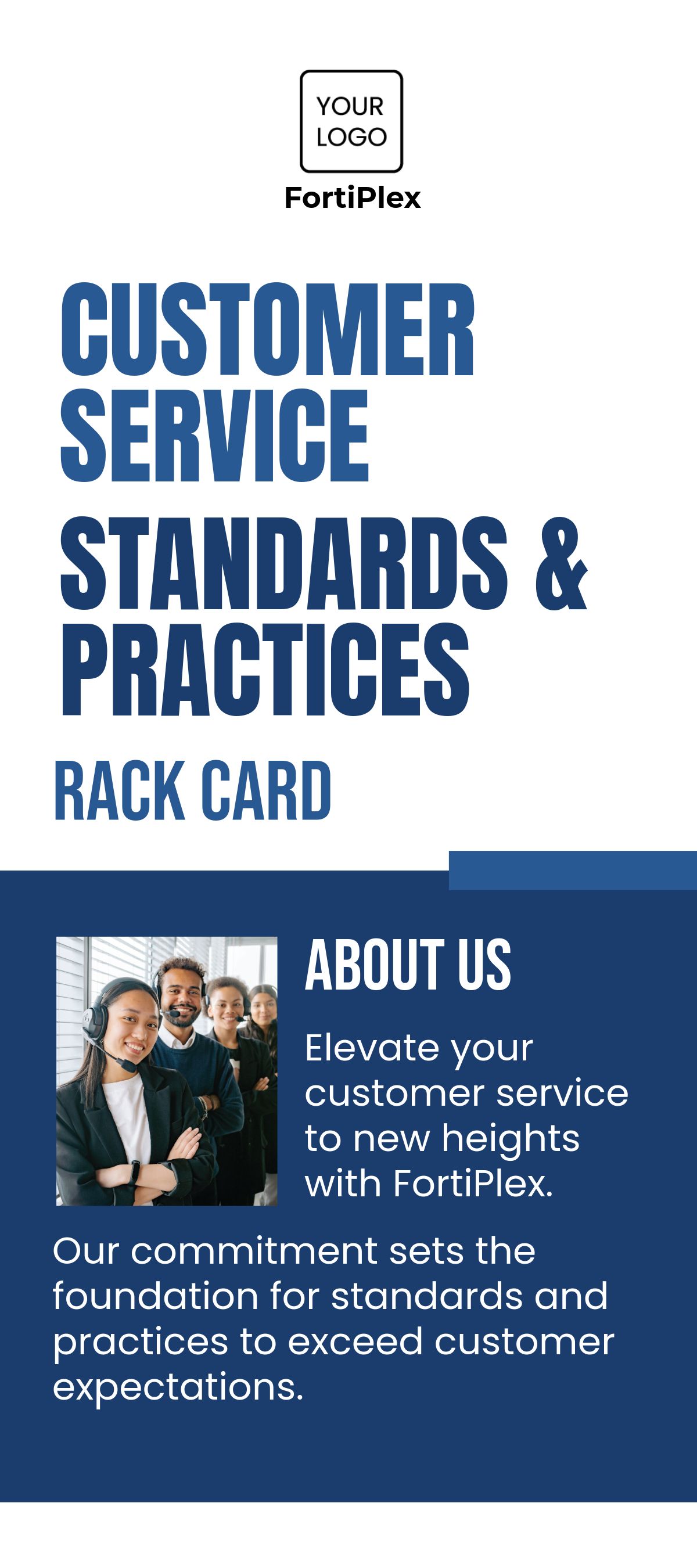 Free Customer Service Standards and Practices Rack Card Template