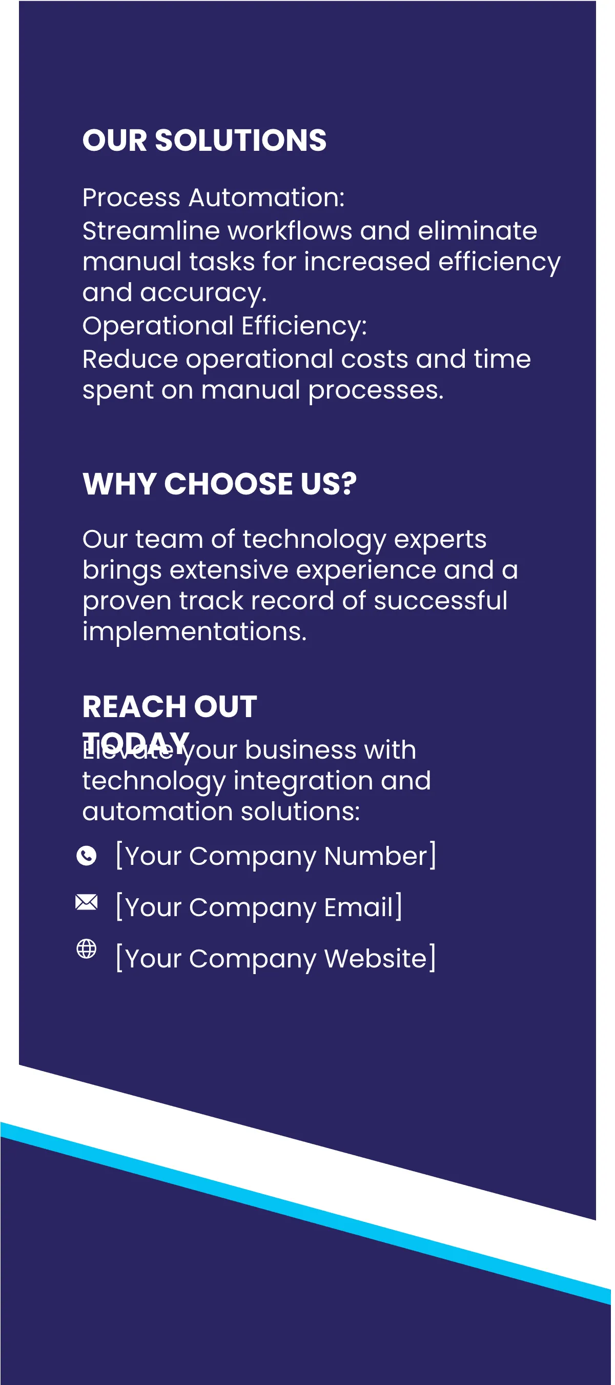 Free Technology Integration and Automation Solutions Rack Card Template to Edit Online
