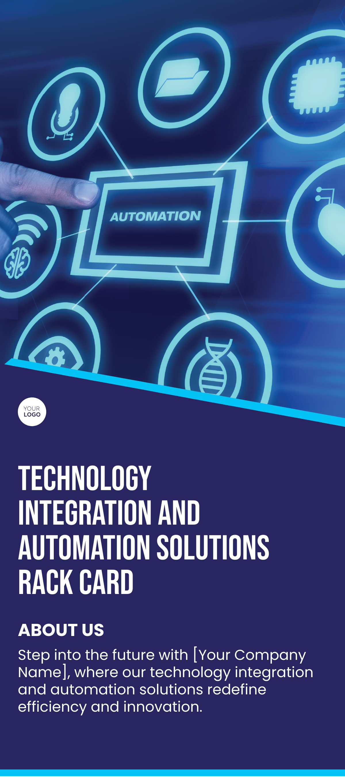 Free Technology Integration and Automation Solutions Rack Card Template