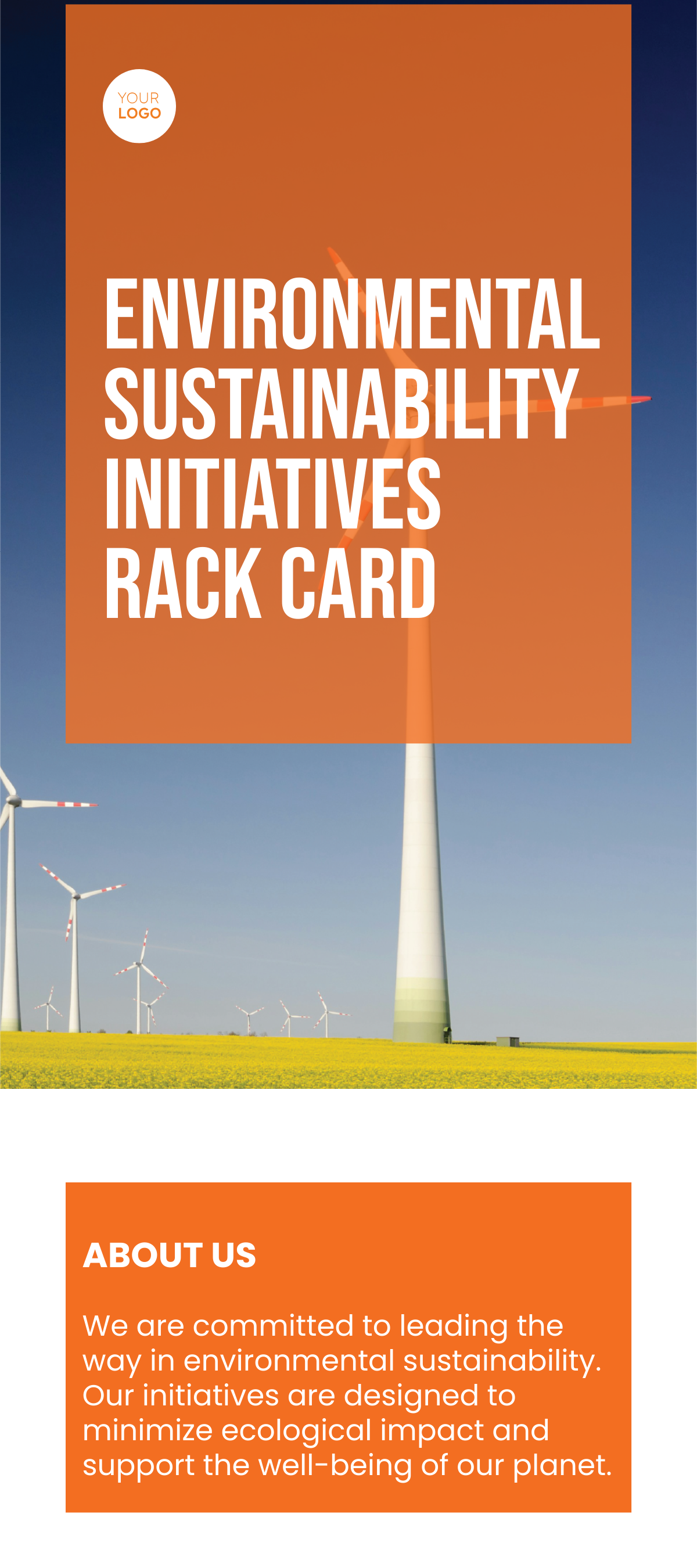 Free Environmental Sustainability Initiatives Rack Card Template