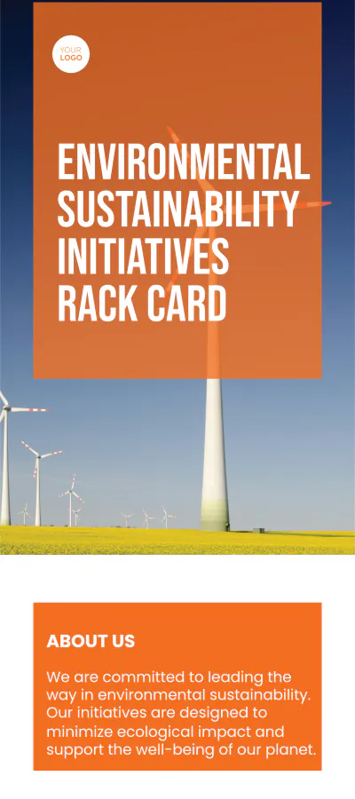 Free Environmental Sustainability Initiatives Rack Card Template to Edit Online
