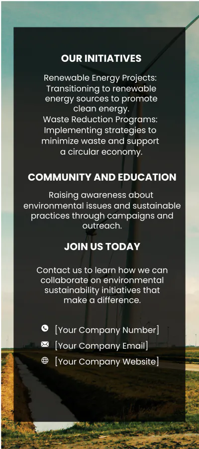Free Environmental Sustainability Initiatives Rack Card Template to Edit Online