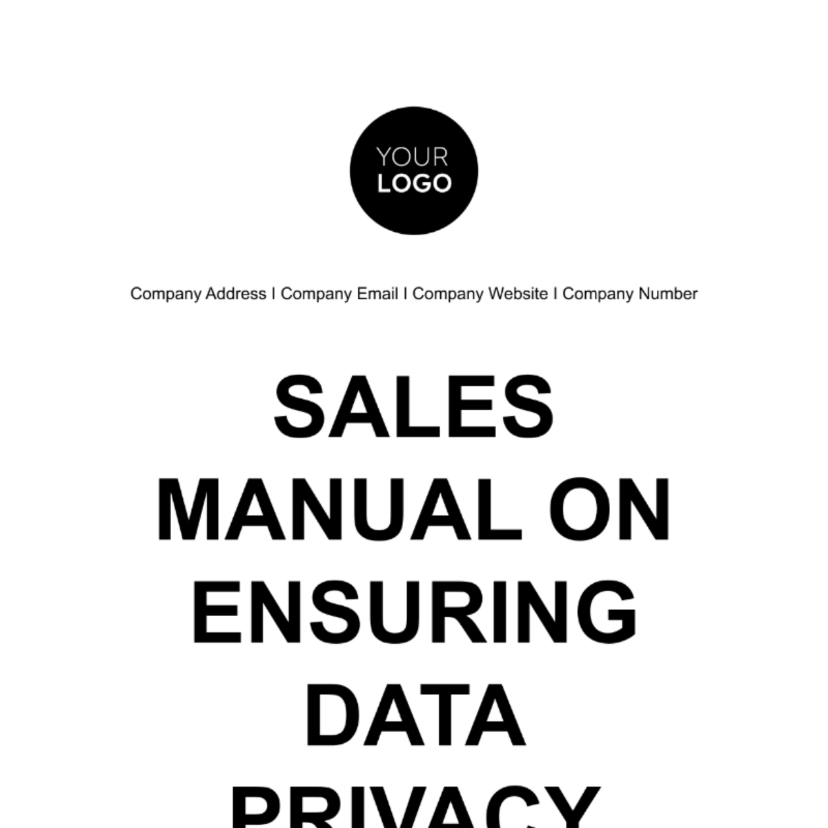 Sales Manual on Ensuring Data Privacy Template