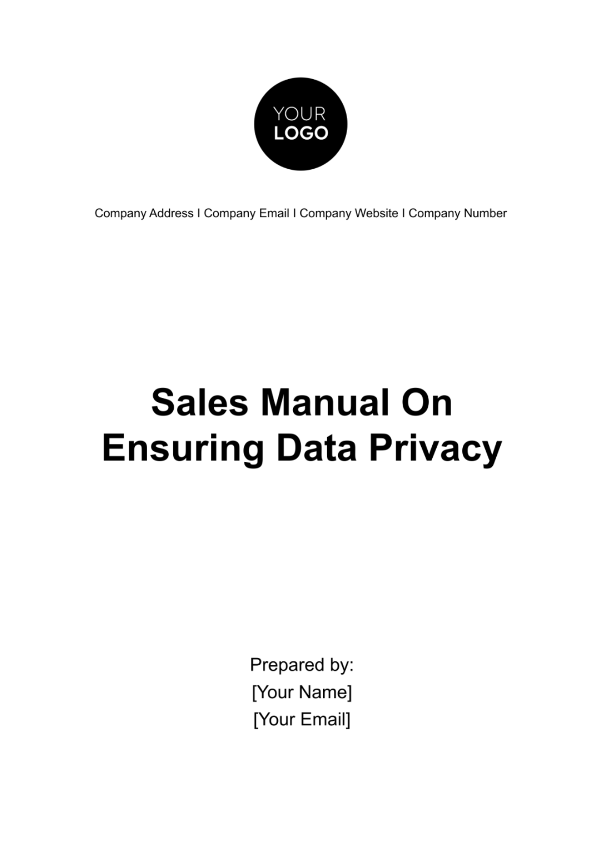 Sales Manual on Ensuring Data Privacy Template - Edit Online & Download