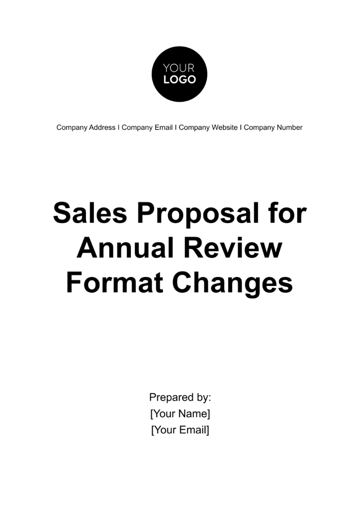 Sales Proposal for Annual Review Format Changes Template