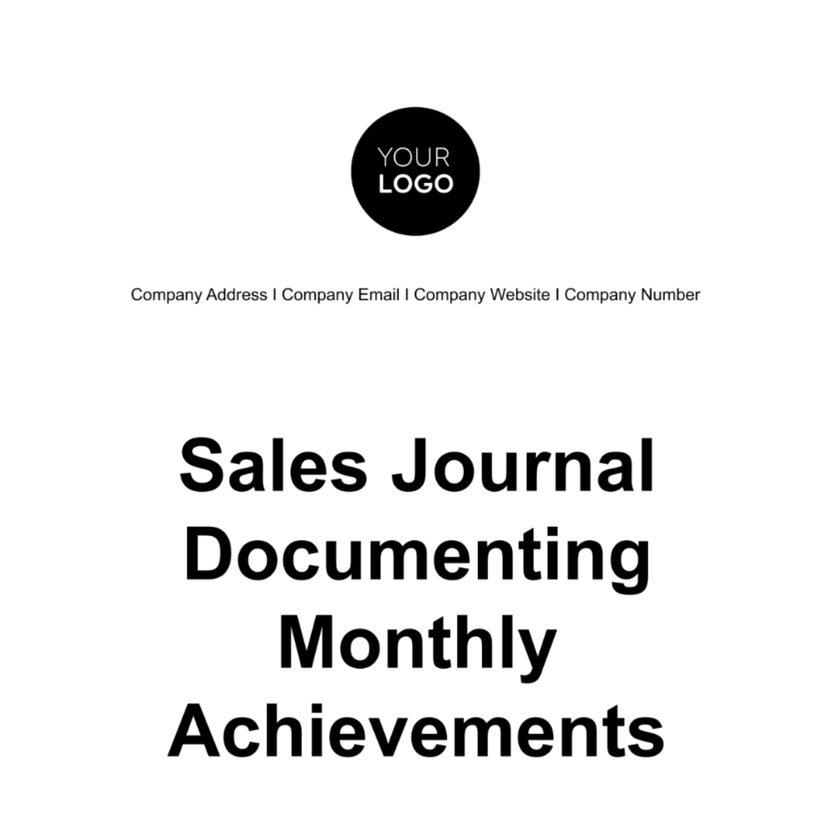 Sales Journal Documenting Monthly Achievements Template