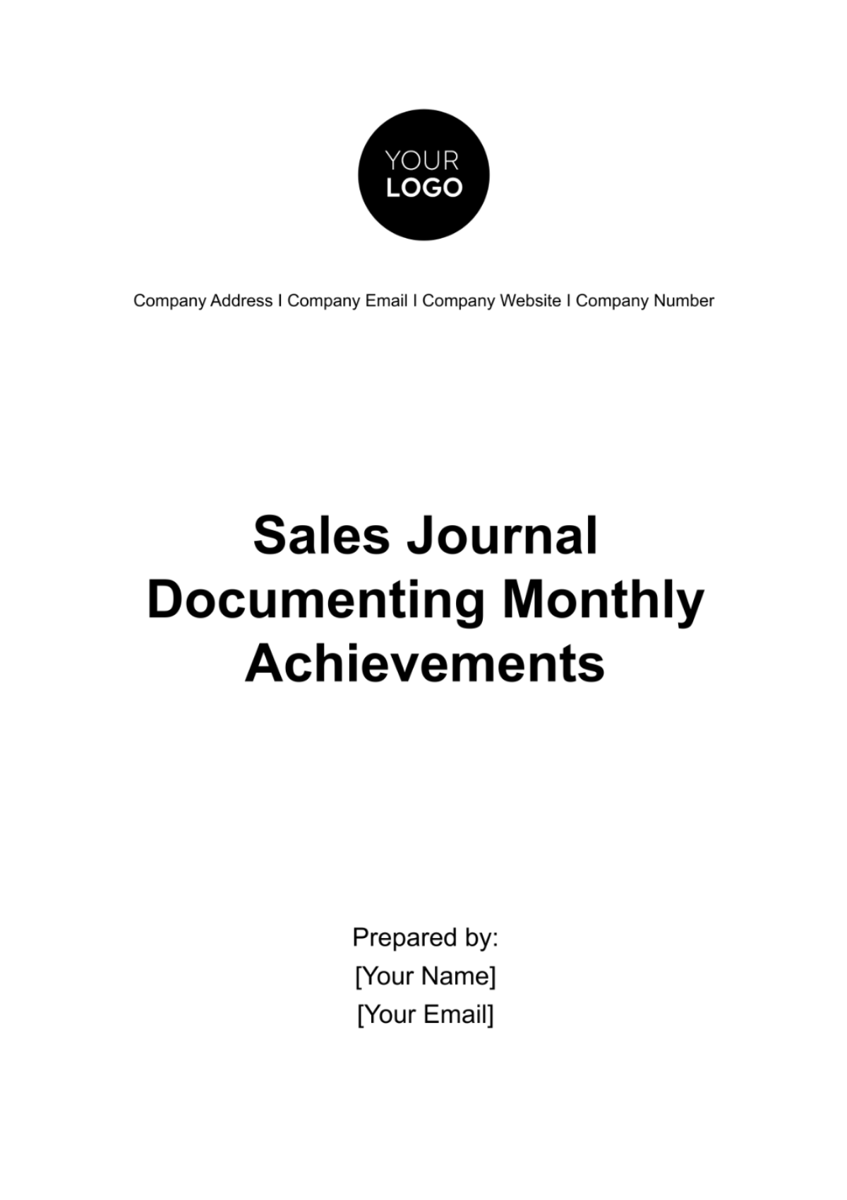 Sales Journal Documenting Monthly Achievements Template - Edit Online & Download