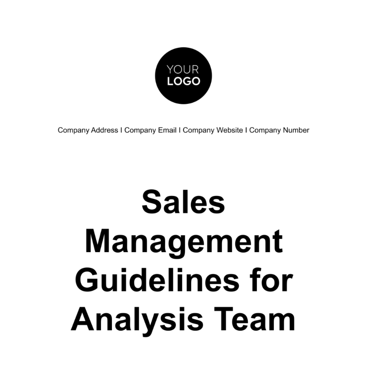 Sales Management Guidelines for Analysis Team Template
