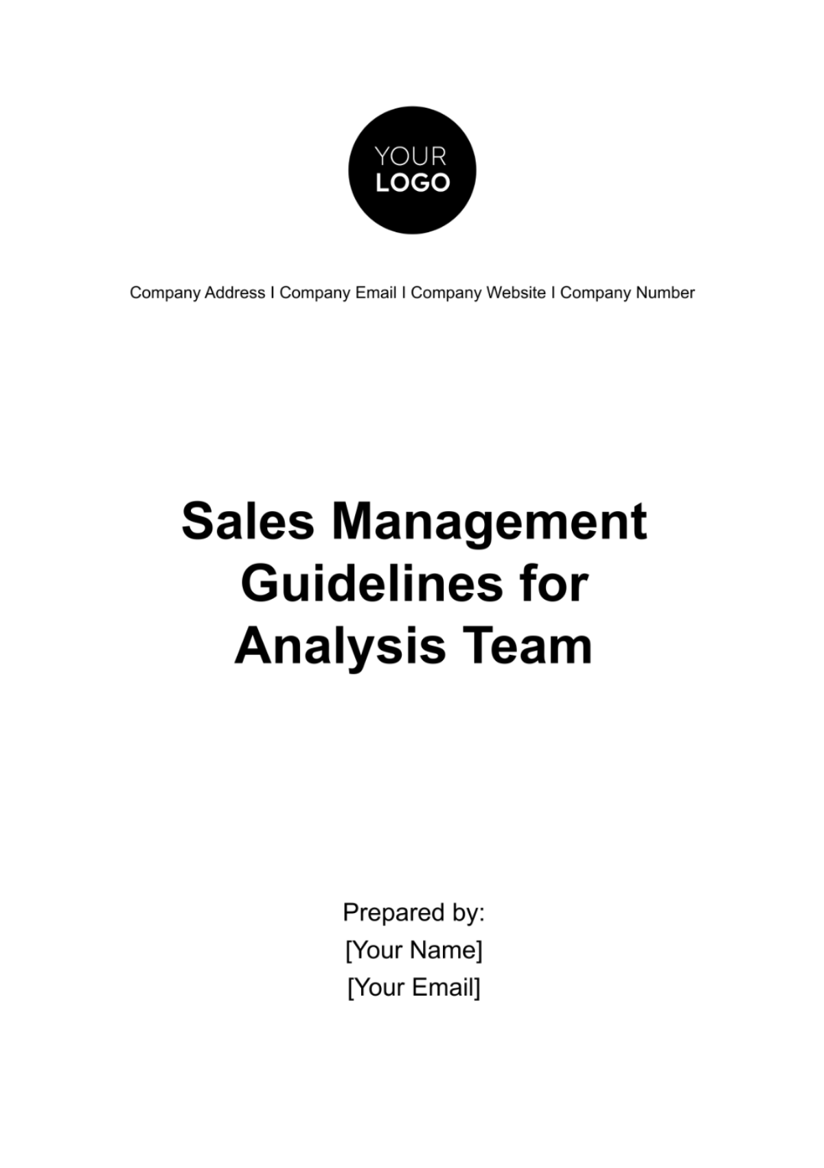 Sales Management Guidelines for Analysis Team Template - Edit Online & Download