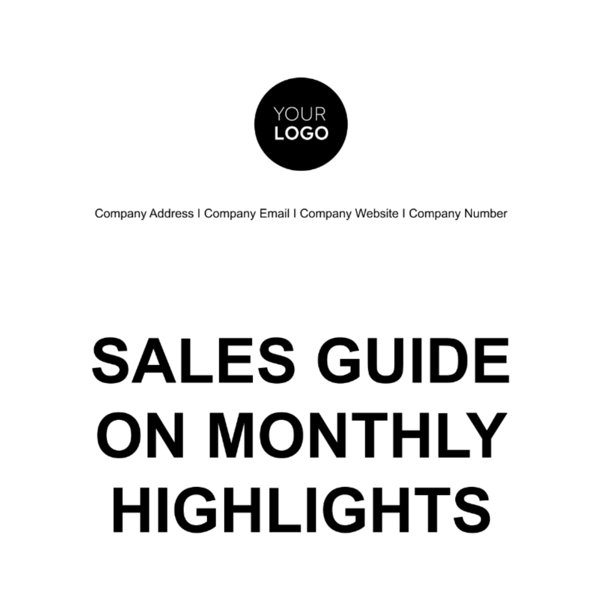 Sales Guide on Monthly Highlights Template
