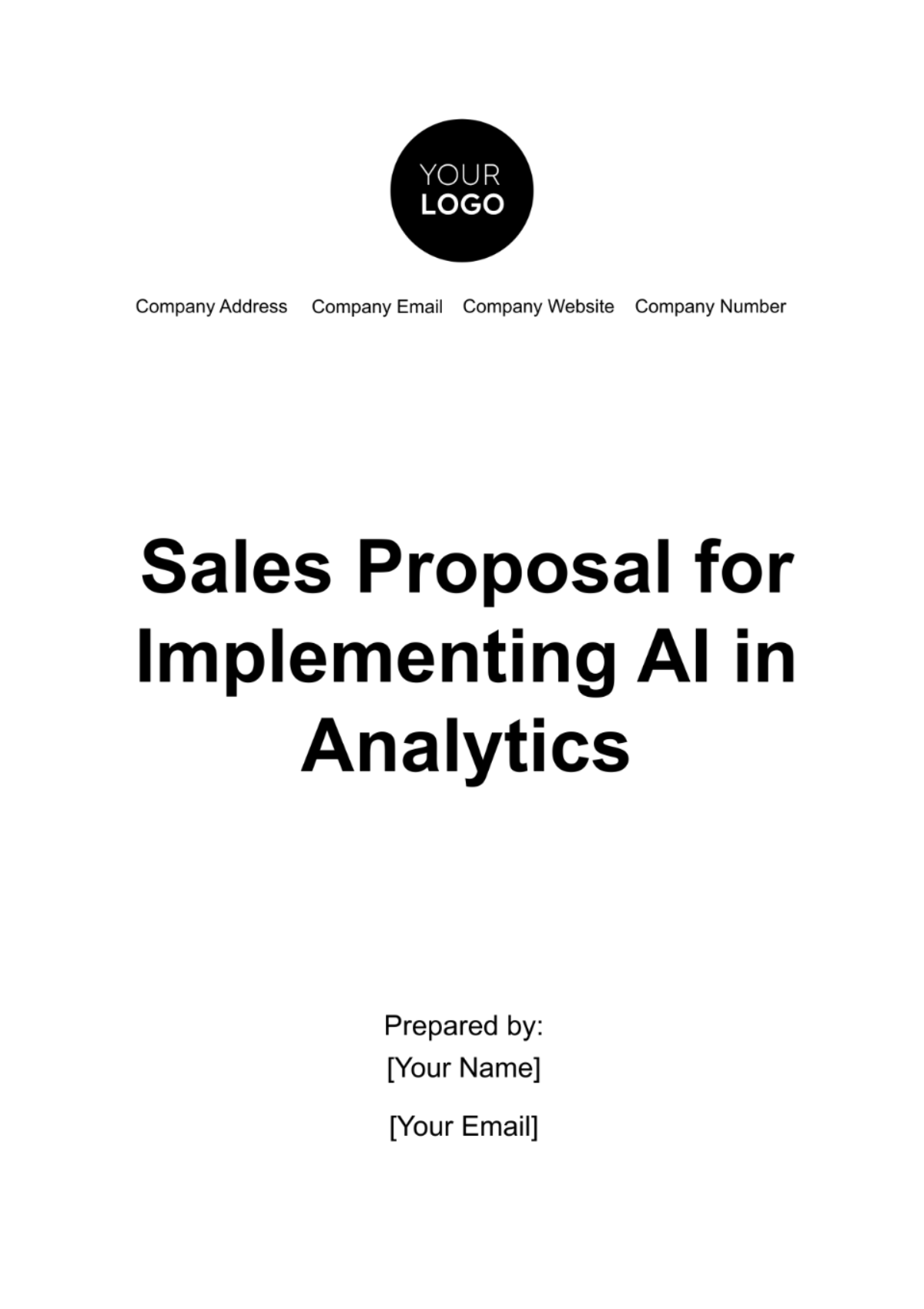 Free Sales Proposal for Implementing AI in Analytics Template
