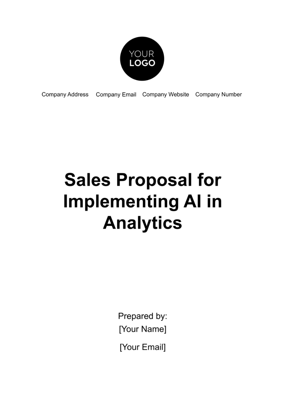 Sales Proposal for Implementing AI in Analytics Template - Edit Online & Download