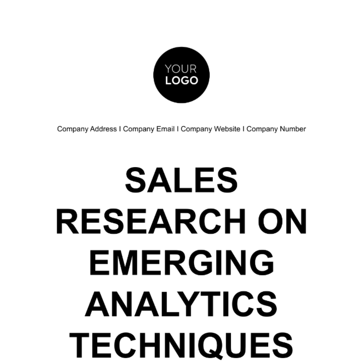 Sales Research on Emerging Analytics Techniques Template