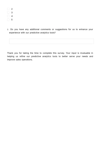 Free Sales Survey on Predictive Analytics Usability Template to Edit Online