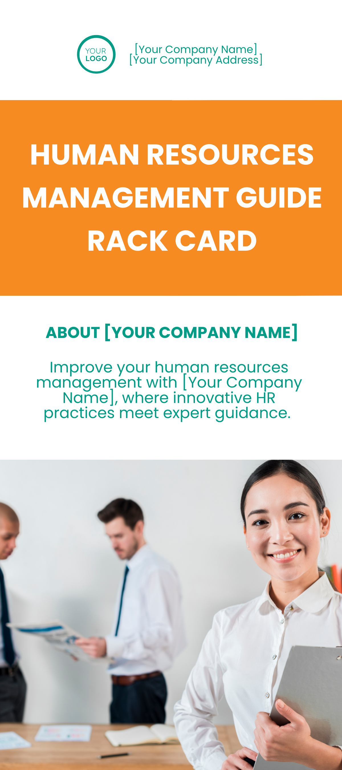 Human Resources Management Guide Rack Card Template