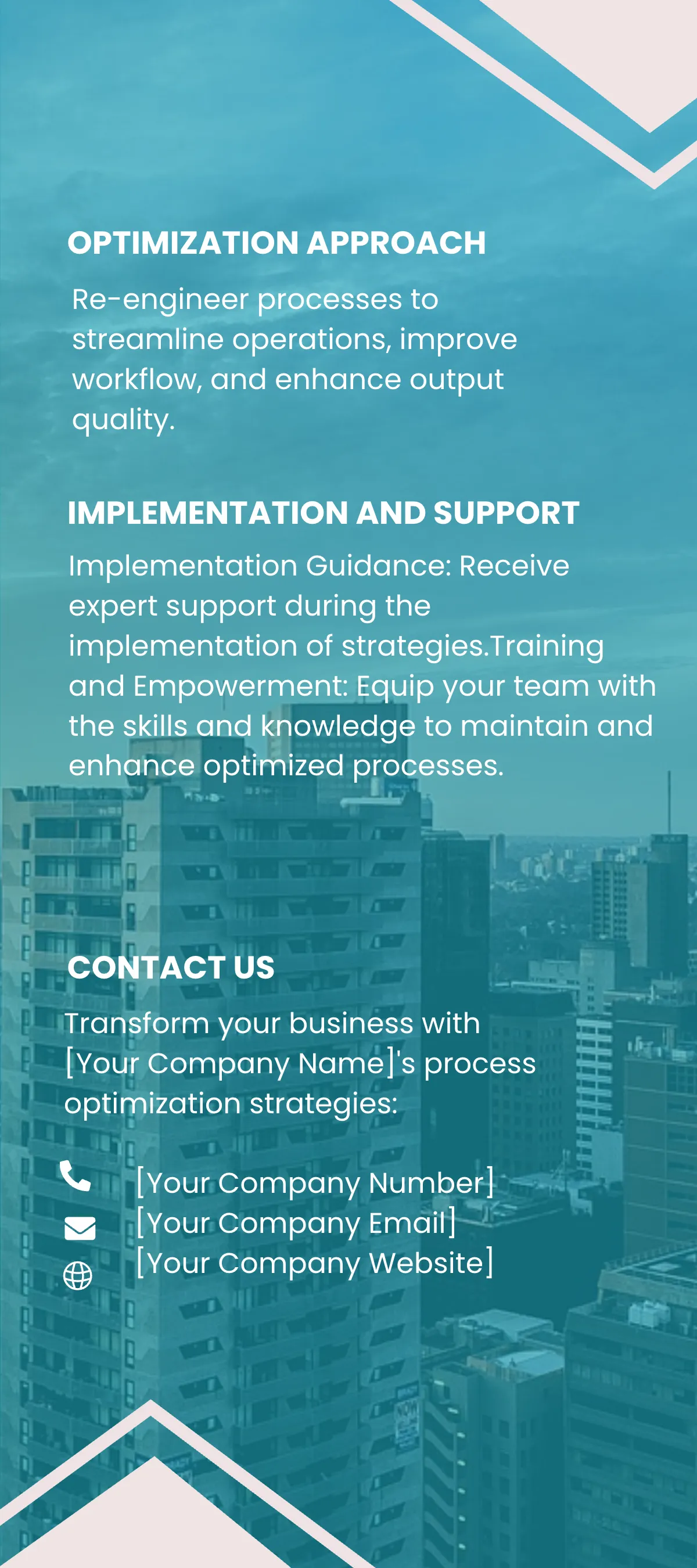 Free Business Process Optimization Strategies Rack Card Template to Edit Online