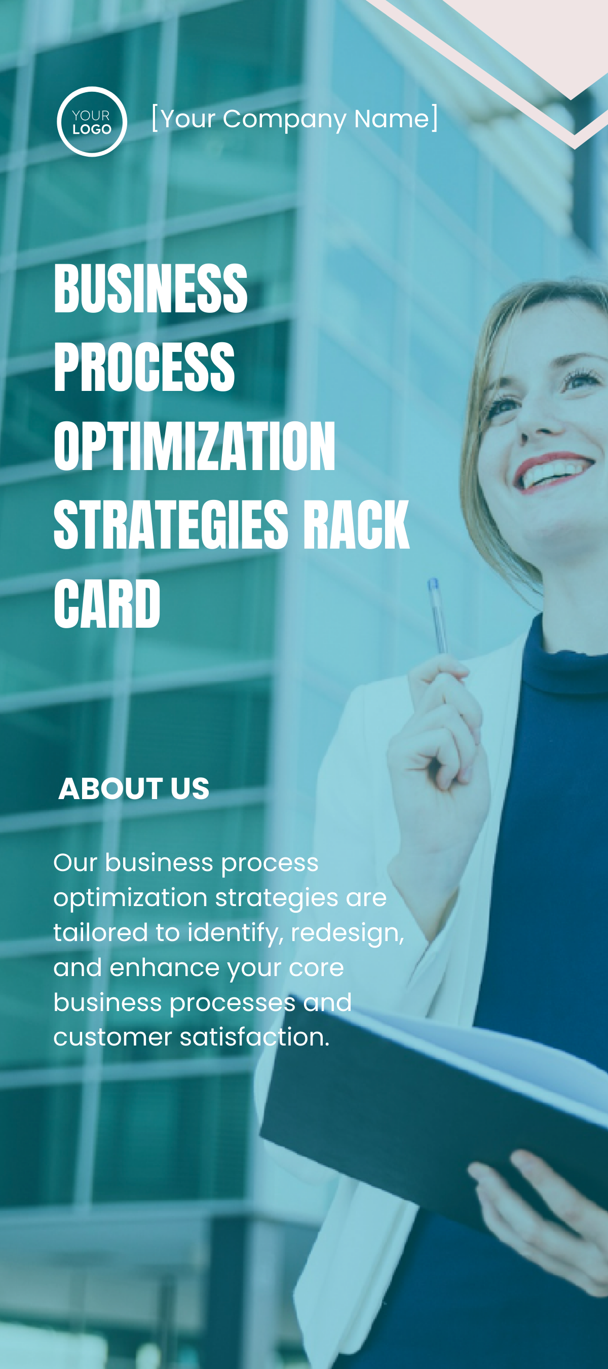 Business Process Optimization Strategies Rack Card Template