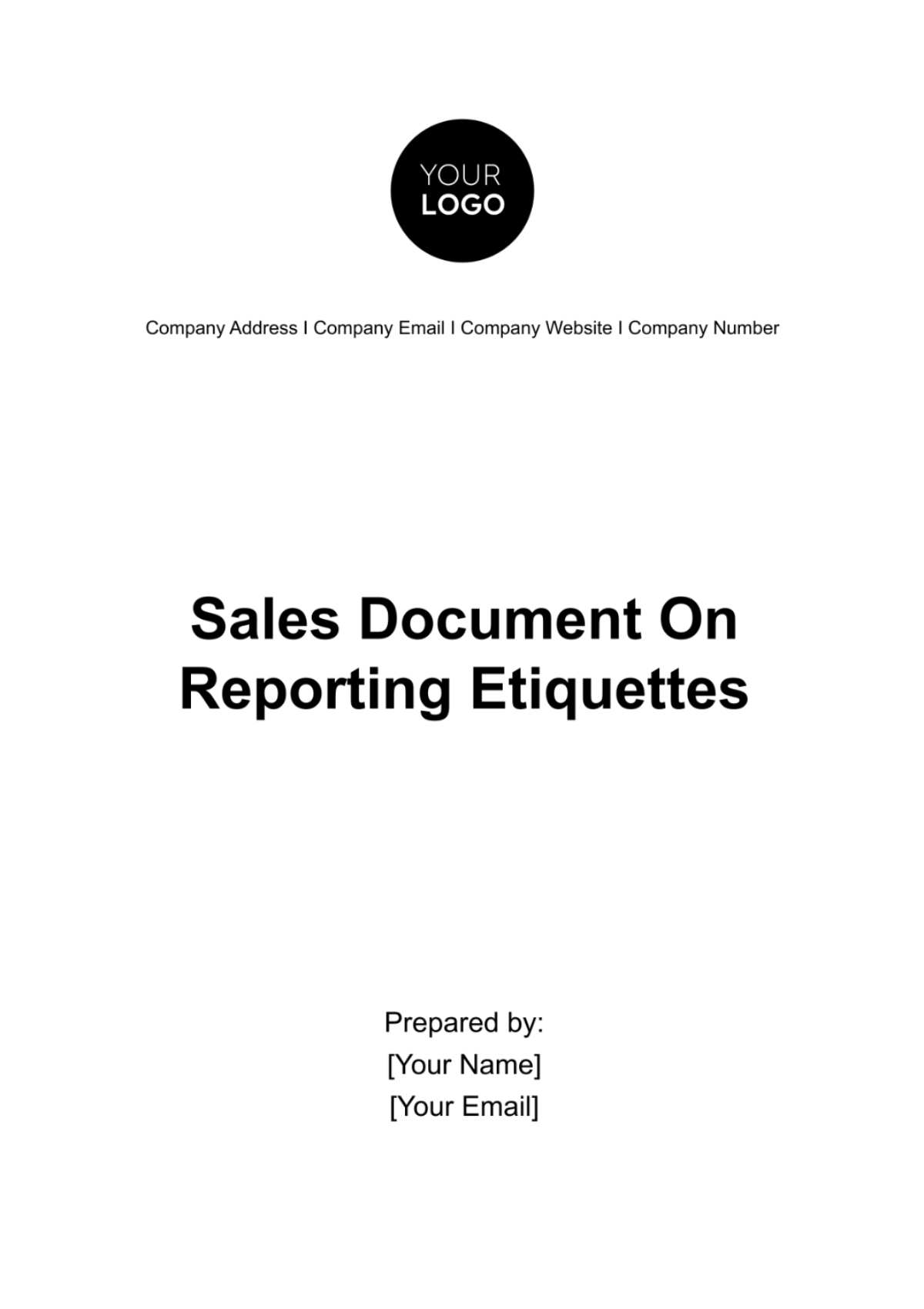 Sales Document on Reporting Etiquettes Template - Edit Online & Download