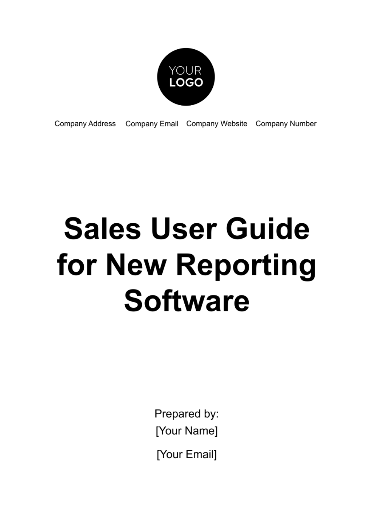 Free Sales User Guide for New Reporting Software Template