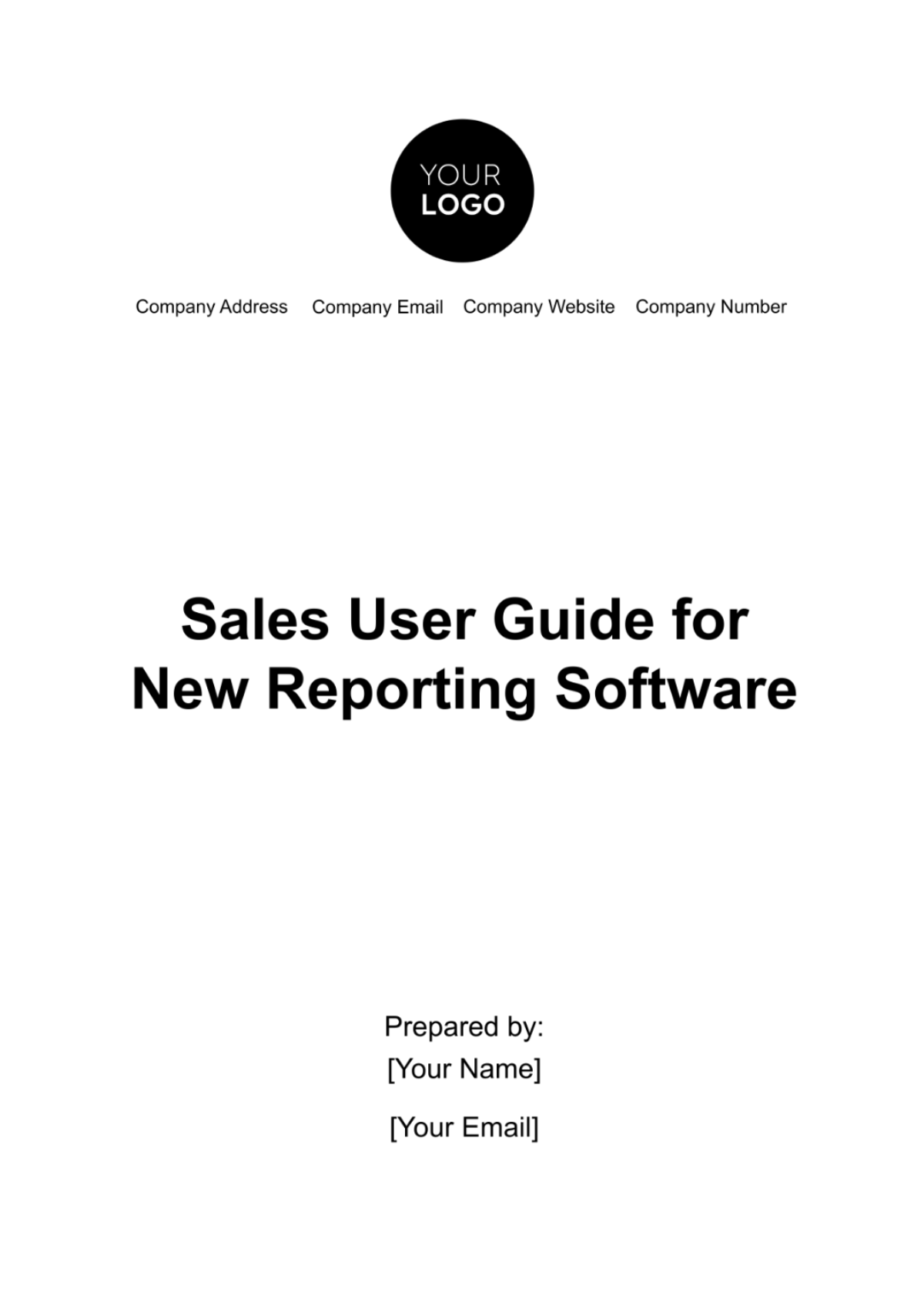 Sales User Guide for New Reporting Software Template - Edit Online & Download