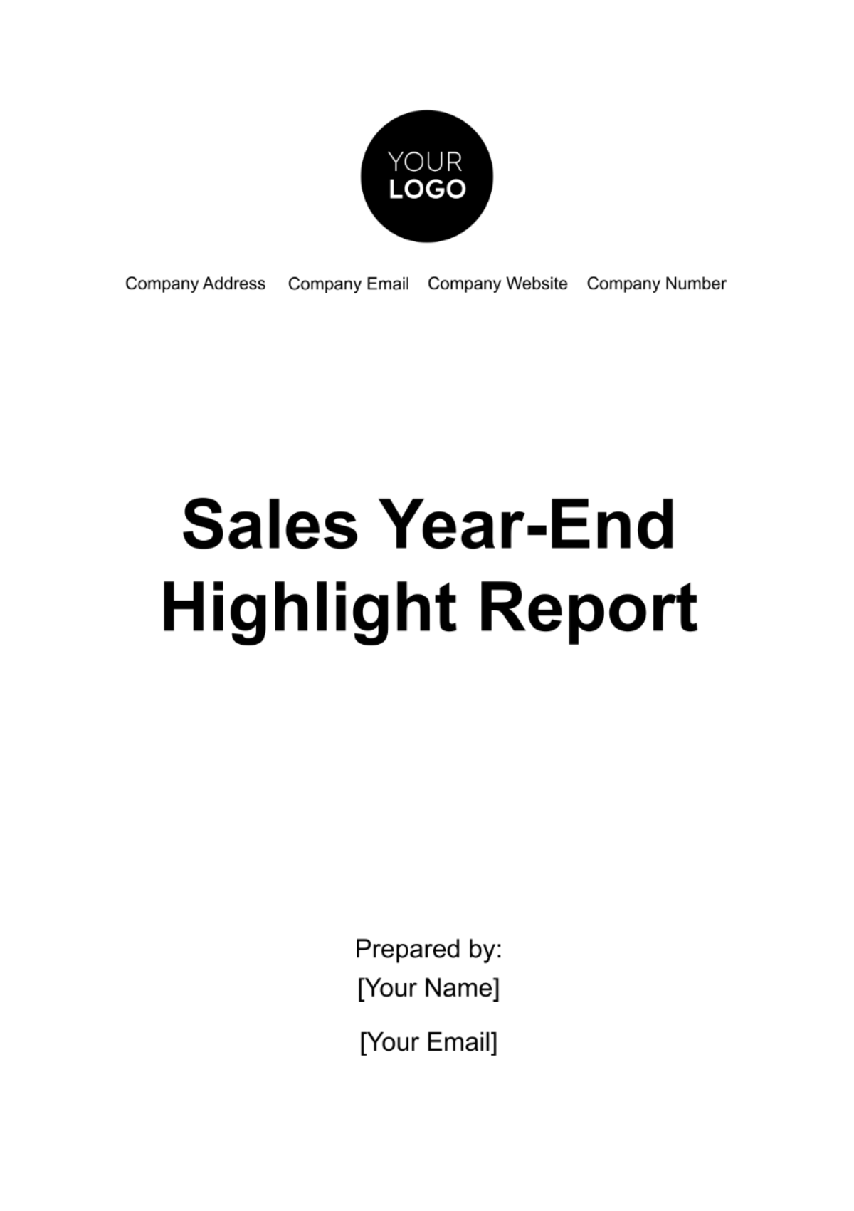Free Sales Year-end Highlights Report Template