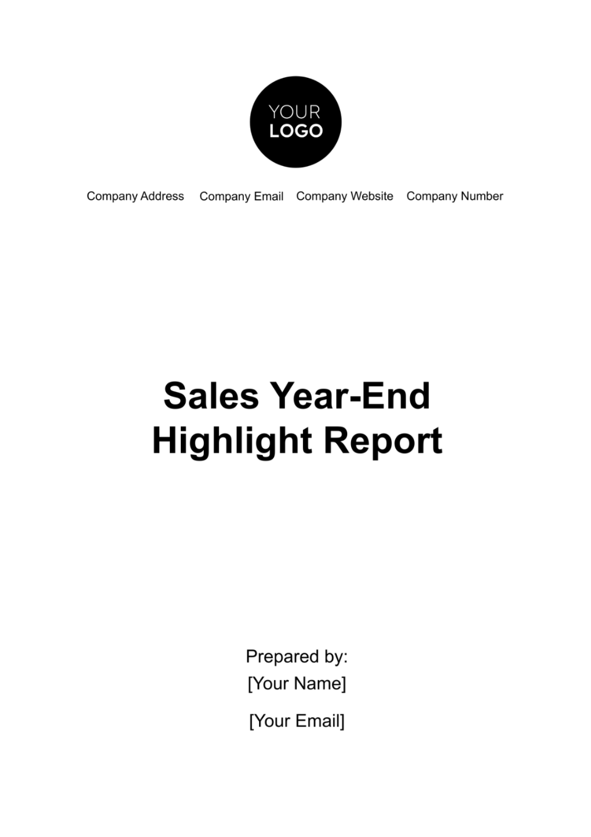 Sales Year-end Highlights Report Template - Edit Online & Download