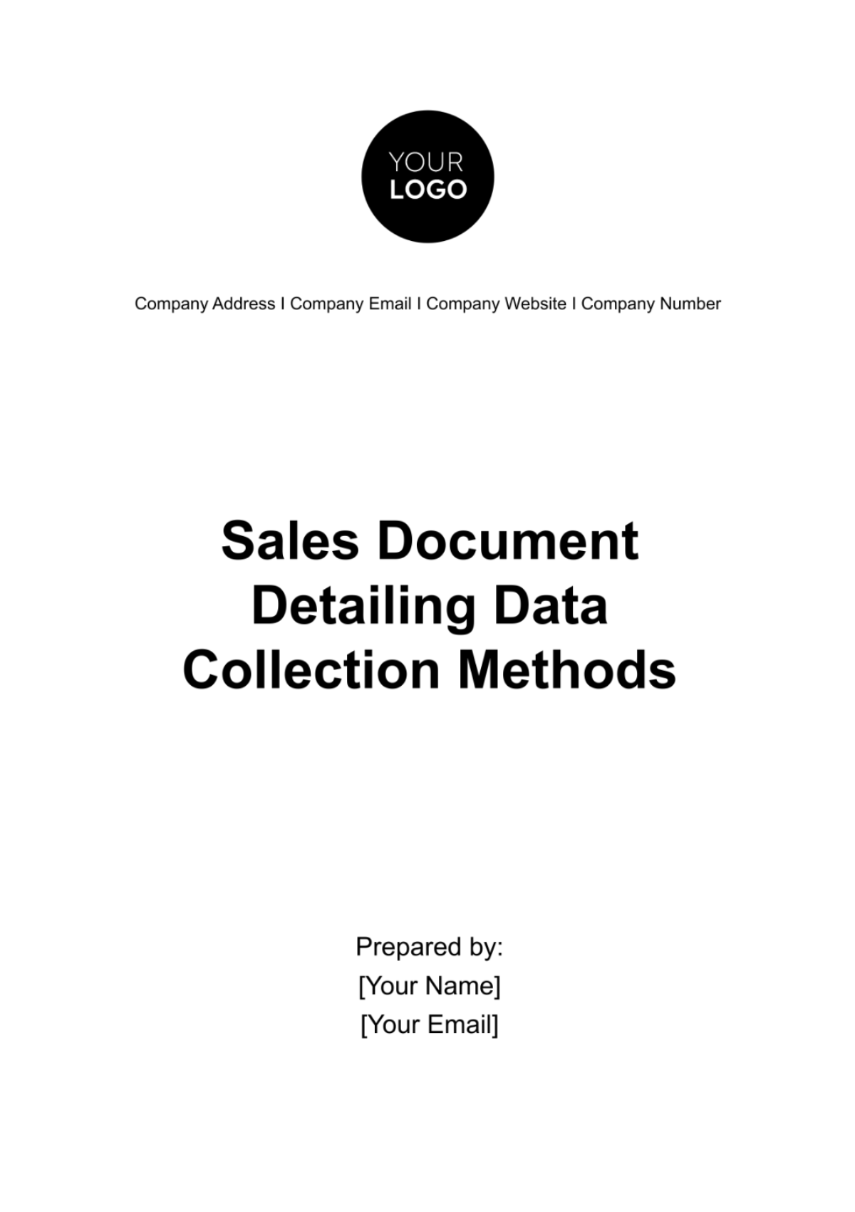 Sales Document Detailing Data Collection Methods Template - Edit Online & Download