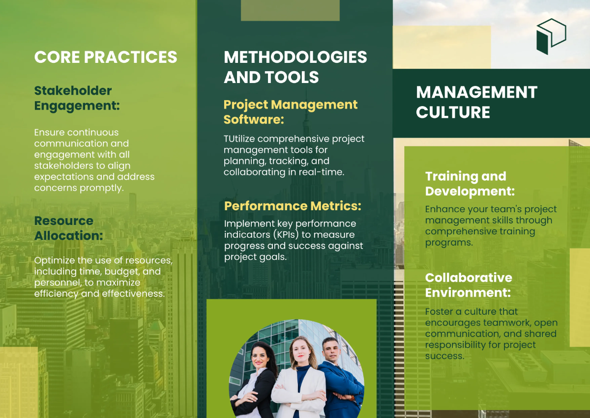 Free Project Management Best Practices Pamphlet Template to Edit Online