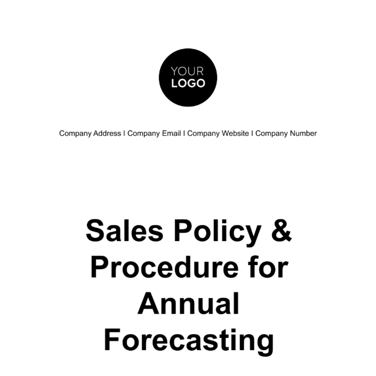 Free Sales Policy & Procedure for Annual Forecasting Template