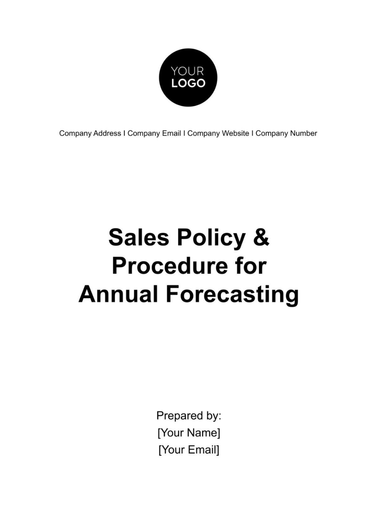 Free Sales Policy & Procedure for Annual Forecasting Template Edit