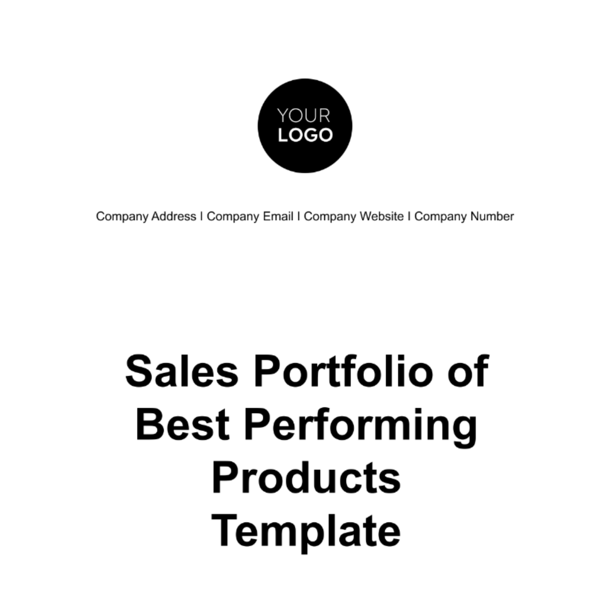 Sales Portfolio of Best Performing Products Template
