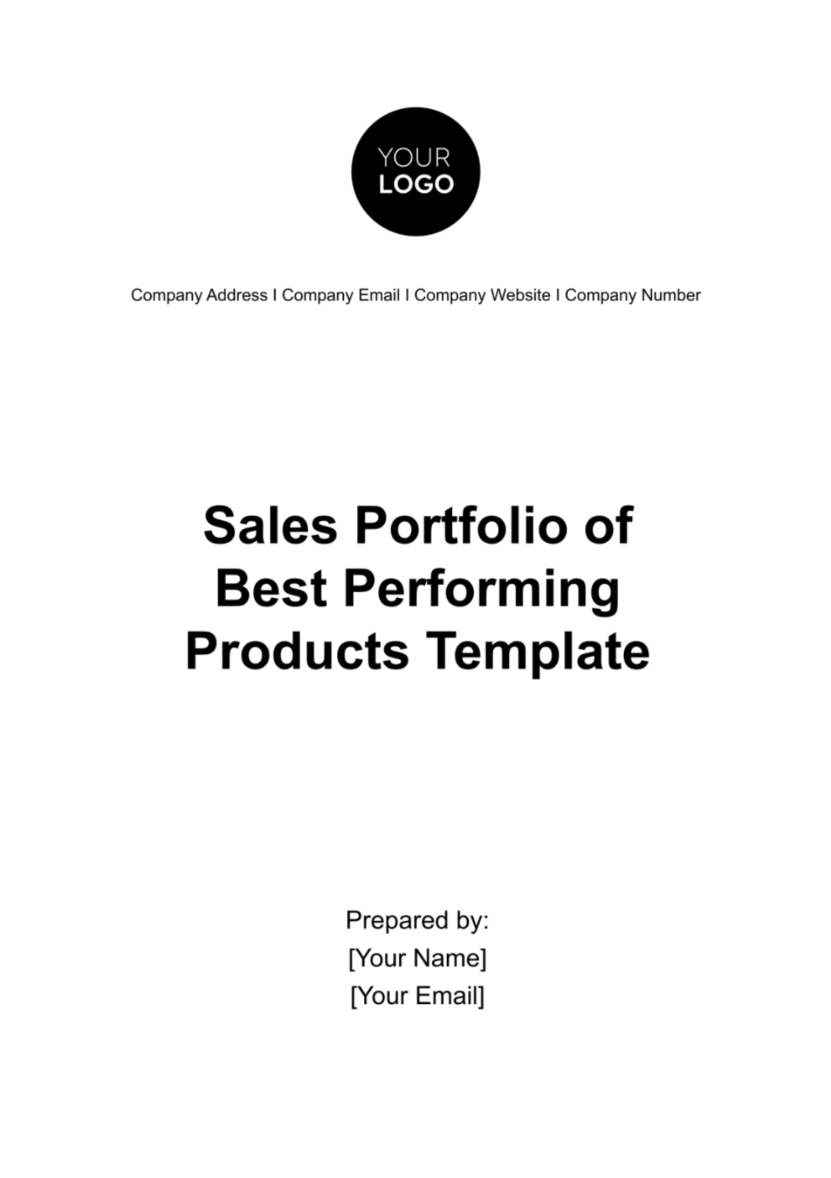 Sales Portfolio of Best Performing Products Template - Edit Online & Download