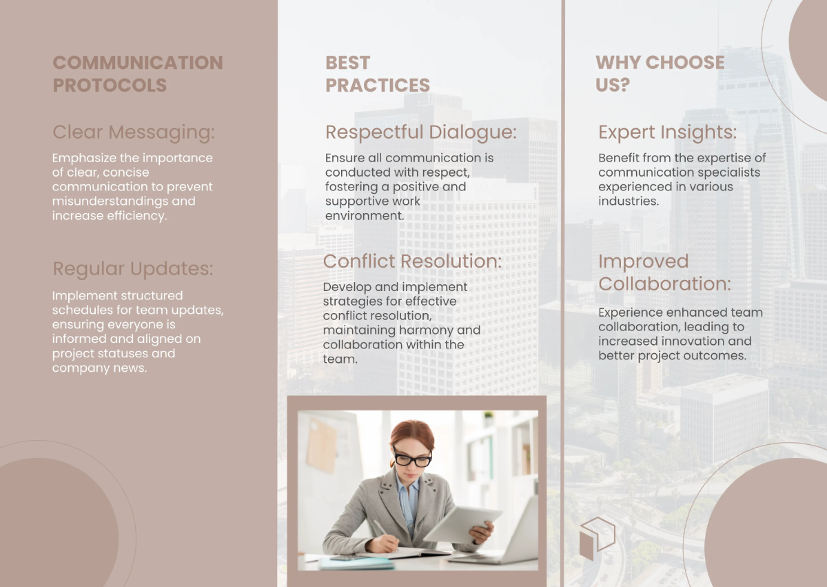 Free Office Communication Protocols Pamphlet Template to Edit Online