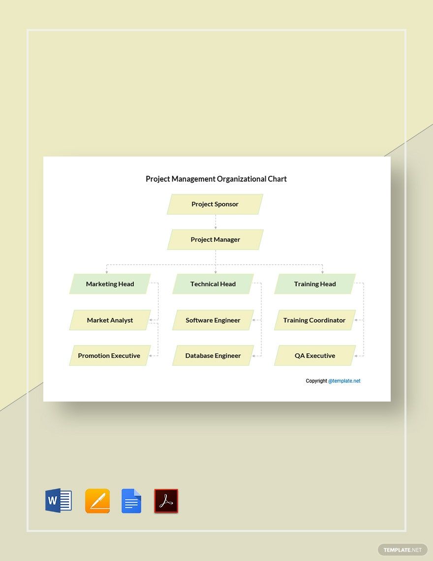 Simple Project Management Organizational Chart Template