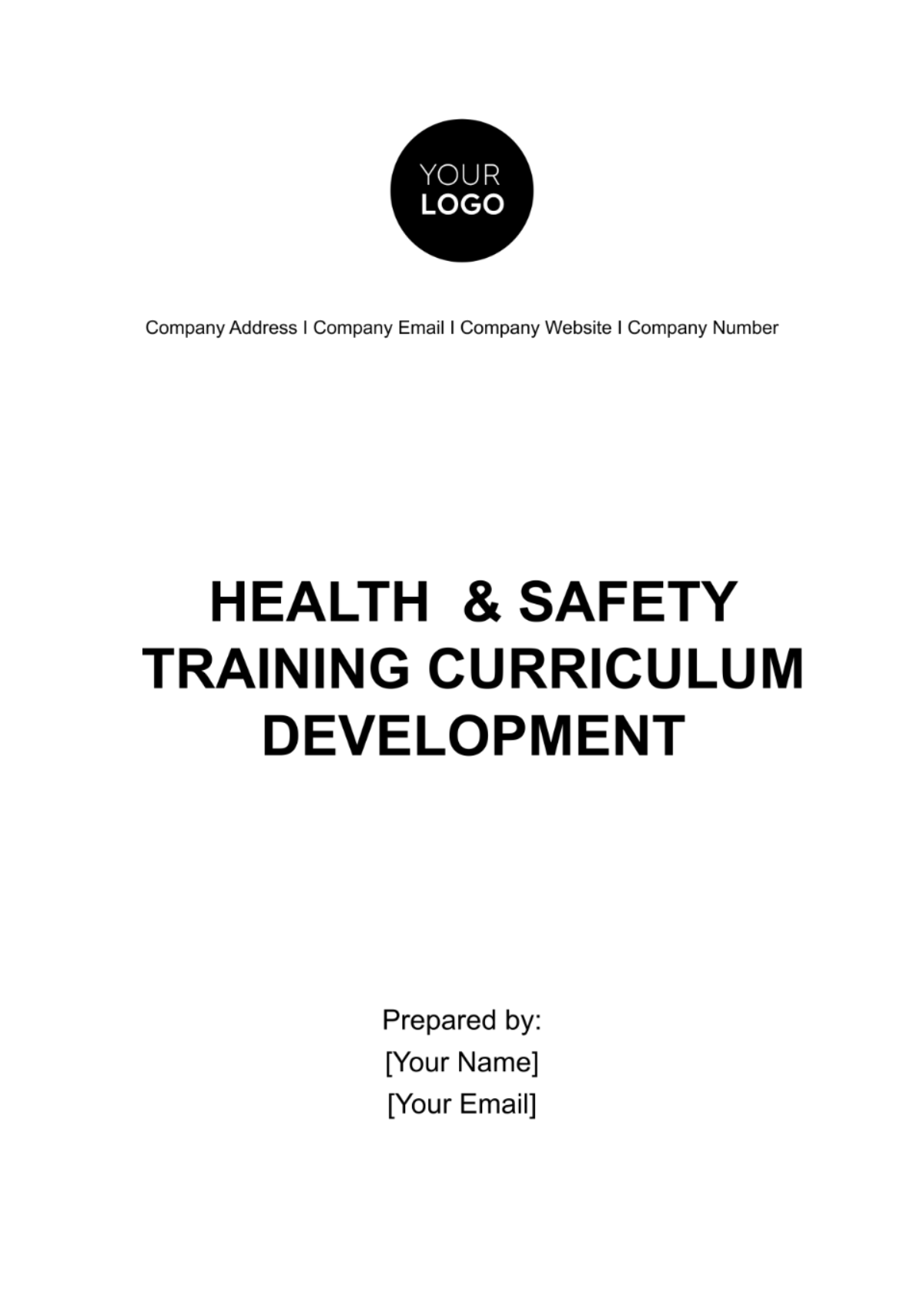 Health & Safety Training Curriculum Development Template