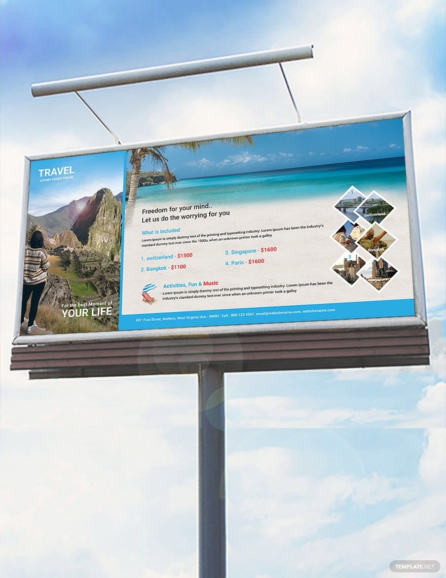 Travel Agency Billboard Template