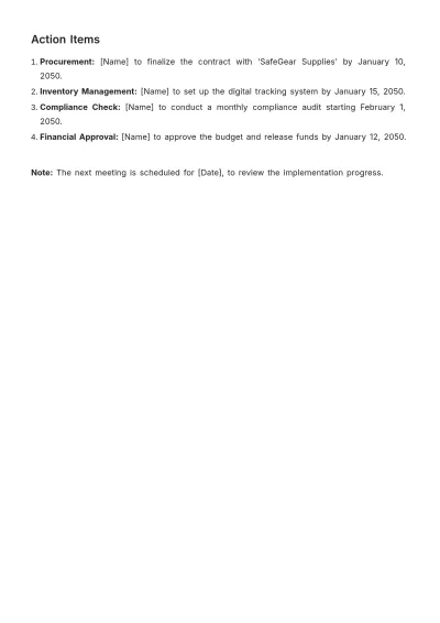 Free PPE Distribution Minutes Template to Edit Online