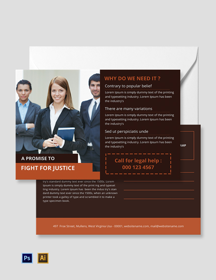 Free Legal Services Postcard Template