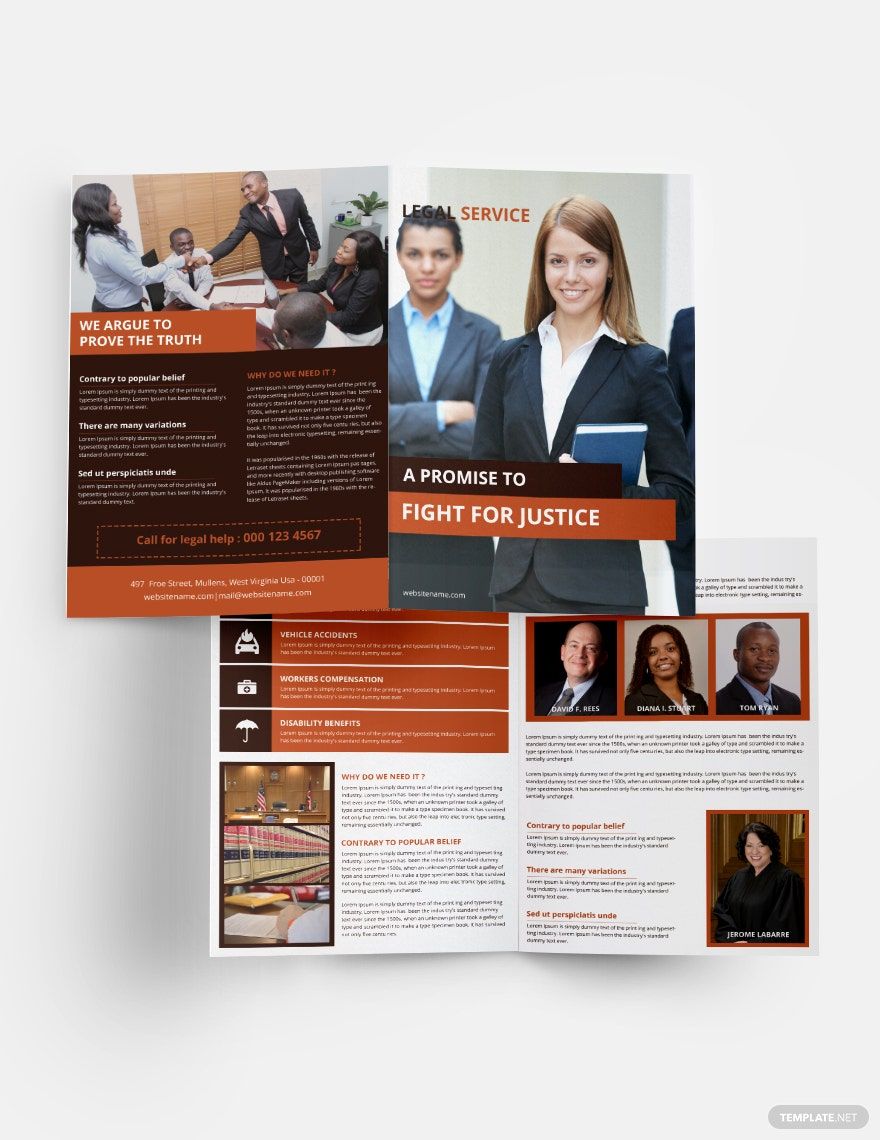 Legal Services Bi-Fold Brochure Template