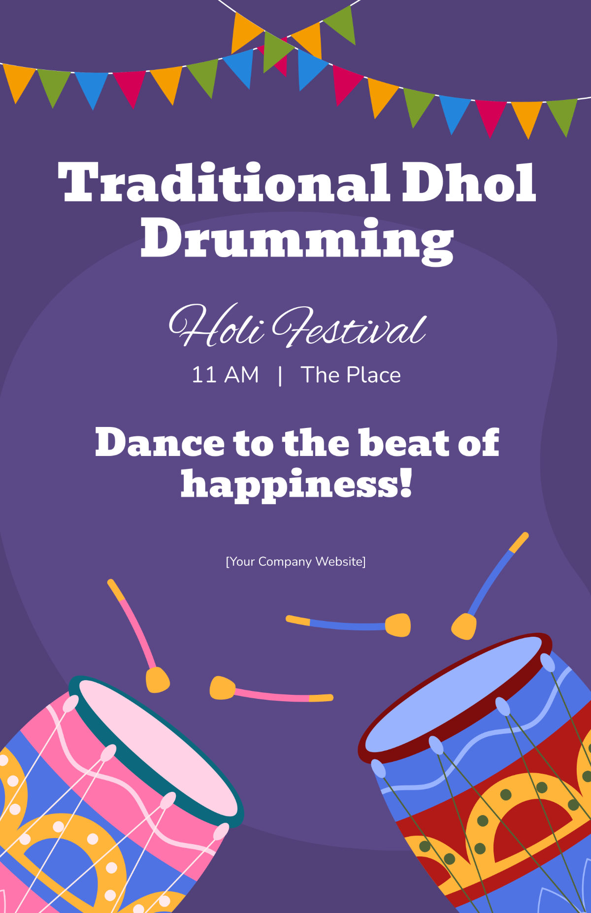 Holi Festival Event Poster Template