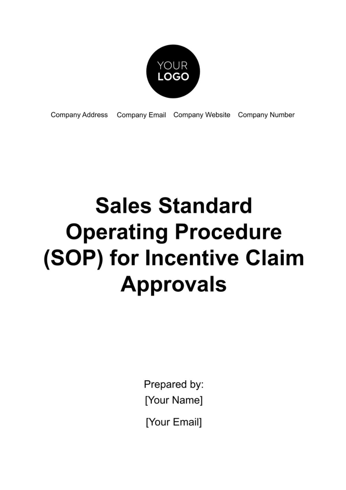 Sales Standard Operating Procedure (SOP) for Incentive Claim Approvals Template - Edit Online & Download