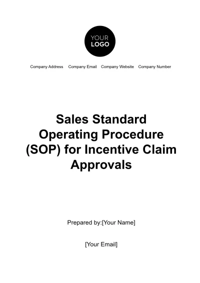 Free Sales Standard Operating Procedure (SOP) for Incentive Claim Approvals Template to Edit Online