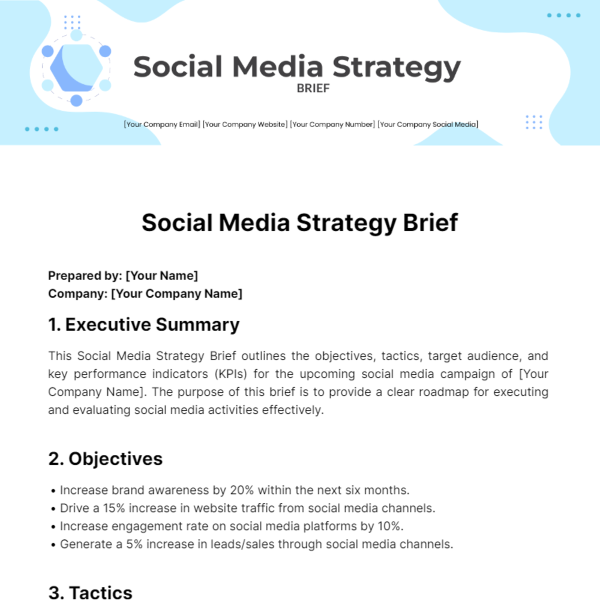 Free Social Media Strategy Brief Template