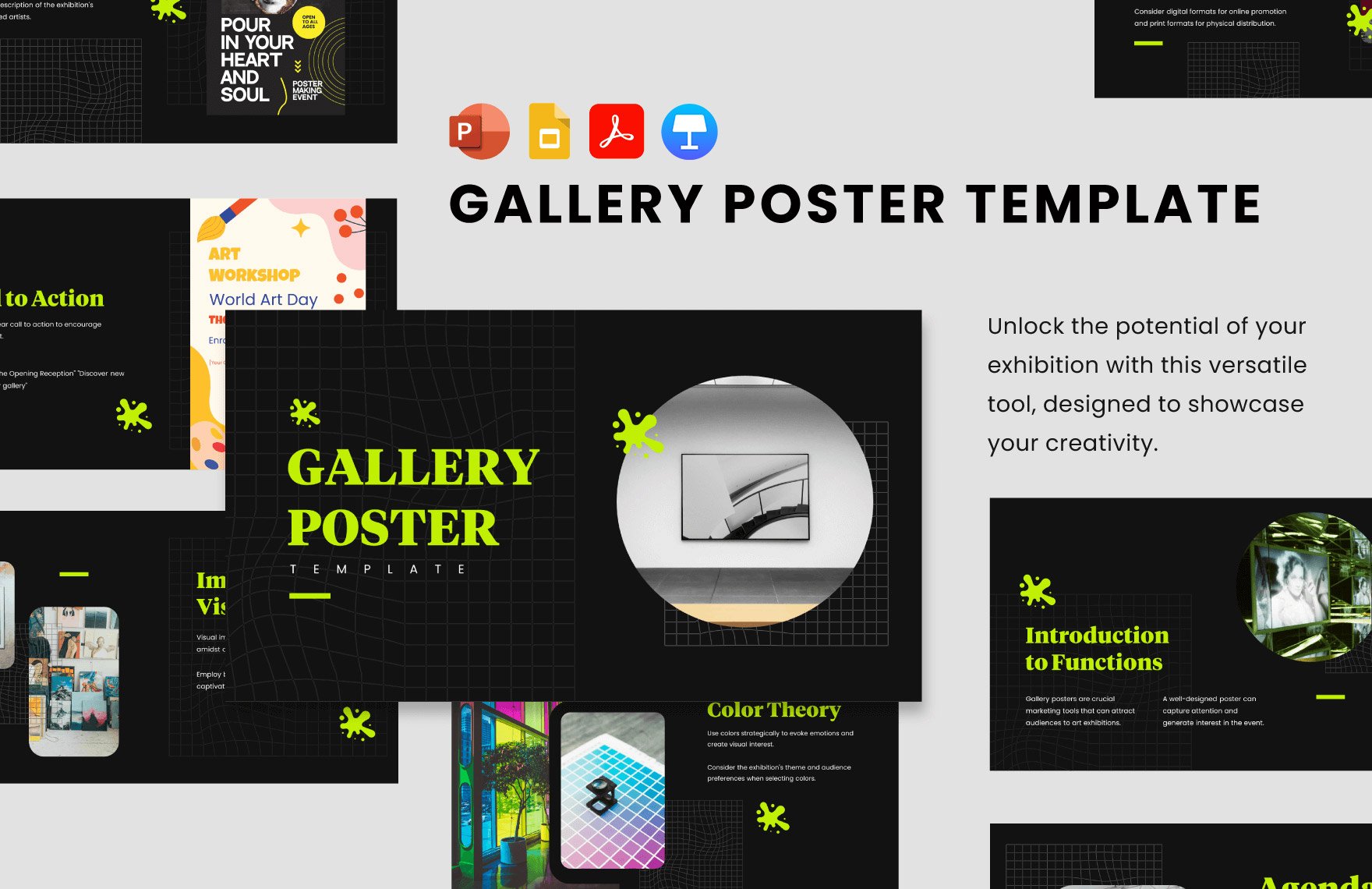 Gallery Poster Template in PDF, PowerPoint, Google Slides, Apple Keynote
