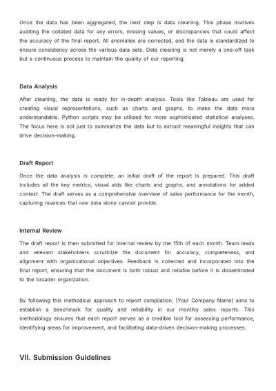 Free Sales Protocol for Monthly Report Compilation Template to Edit Online