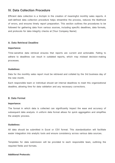 Free Sales Protocol for Monthly Report Compilation Template to Edit Online