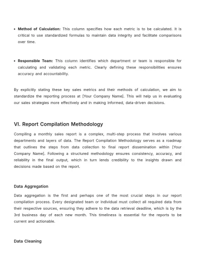 Free Sales Protocol for Monthly Report Compilation Template to Edit Online