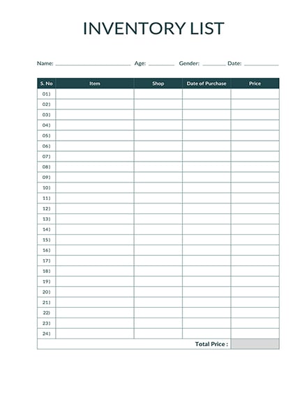 Donation Inventory Template: Download 48  Inventory in Word Excel