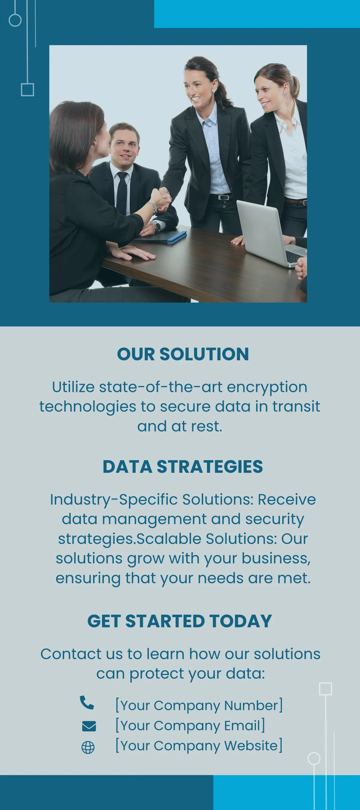 Free Data Management and Security Solutions Rack Card Template to Edit Online