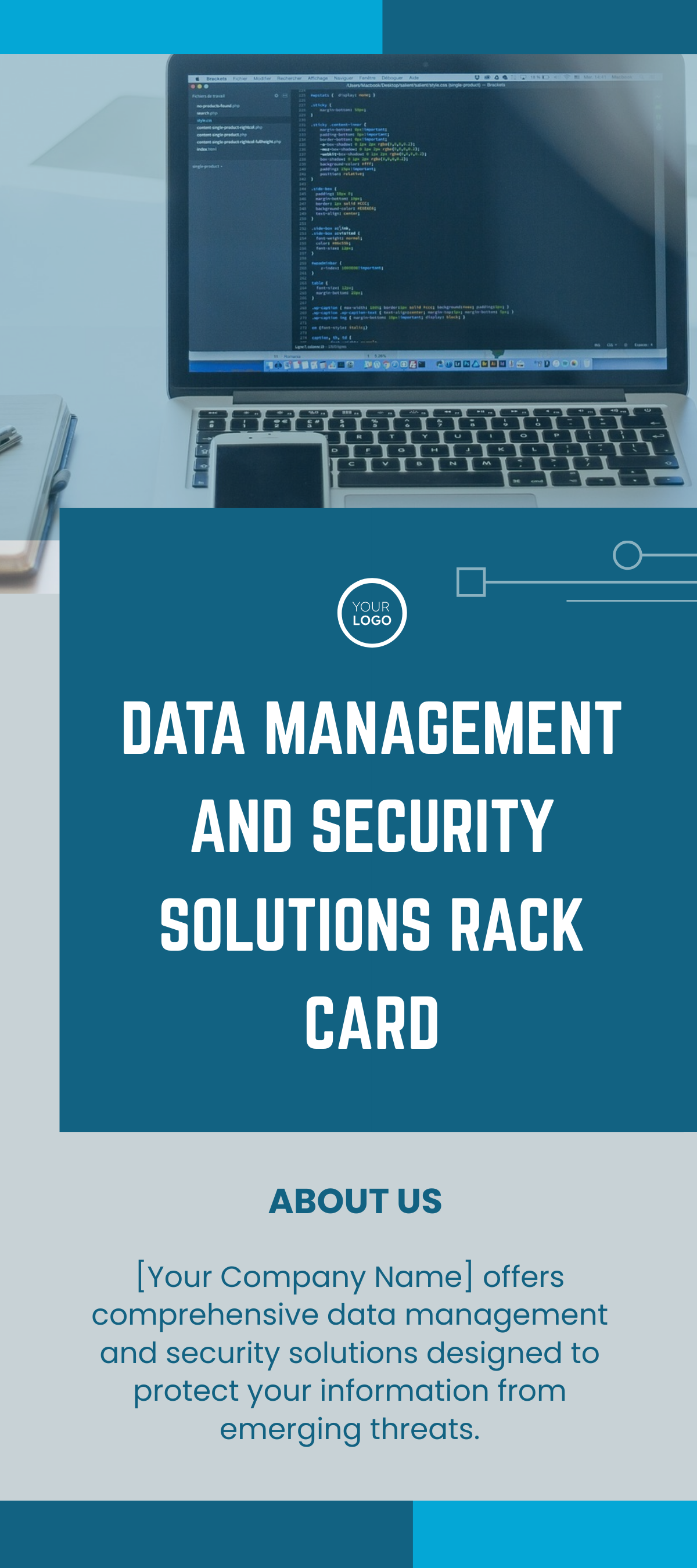 Free Data Management and Security Solutions Rack Card Template